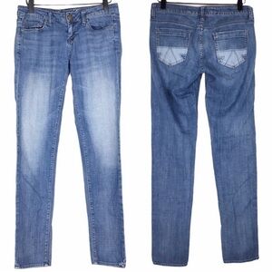 AMERICAN EAGLE Jeans Skinny Slim Low Rise Y2K Patchwork Boho Denim 4 Regular